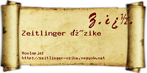Zeitlinger Őzike névjegykártya